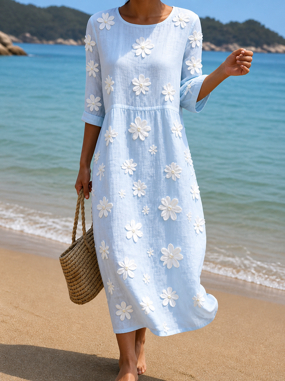 Casual Women's Dress with Floral Print