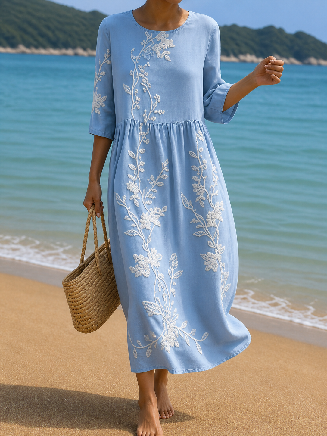 Casual Women's Dress with Floral Print