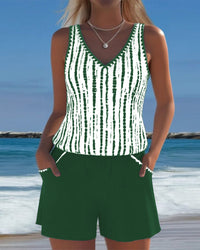 Leslie - Casual Tankini Shorts Set