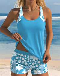 Nanet - Printed Tankini Shorts Set