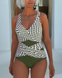 Tiffanie - Geometric Wrap One Piece