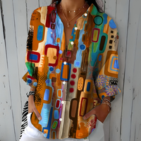 Catalina - Vibrant Artistic Button-Up Blouse