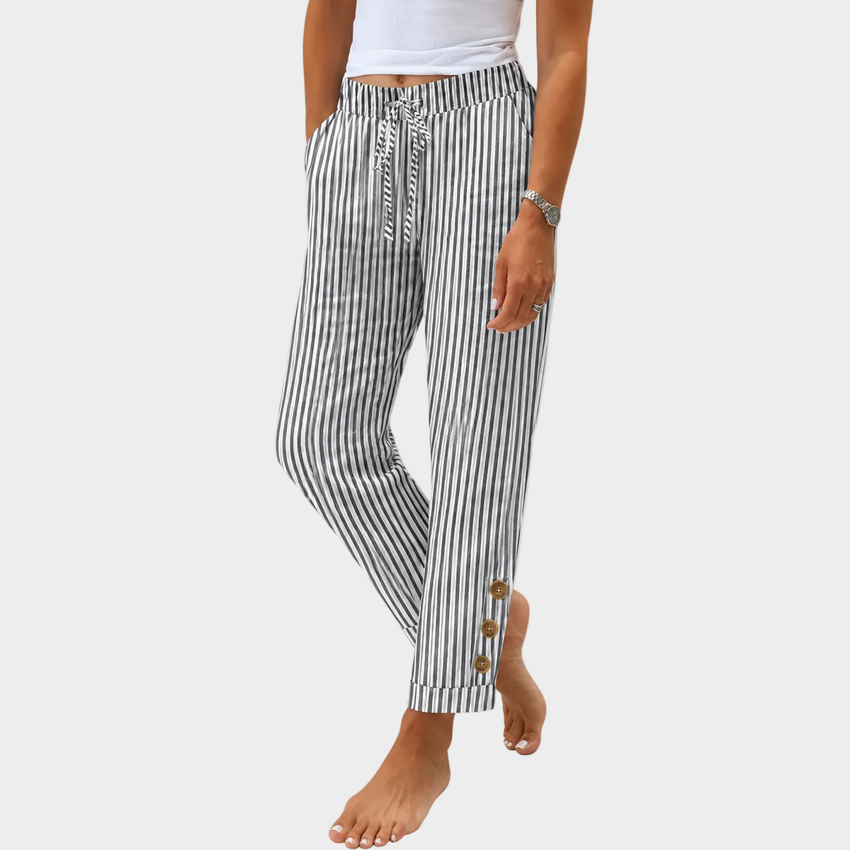 Raquelle - Casual Striped Pants