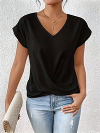 Sarah - Relaxed V-Neck Twist Top