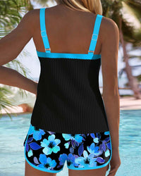 Federica - Ribbed Tankini Shorts Set