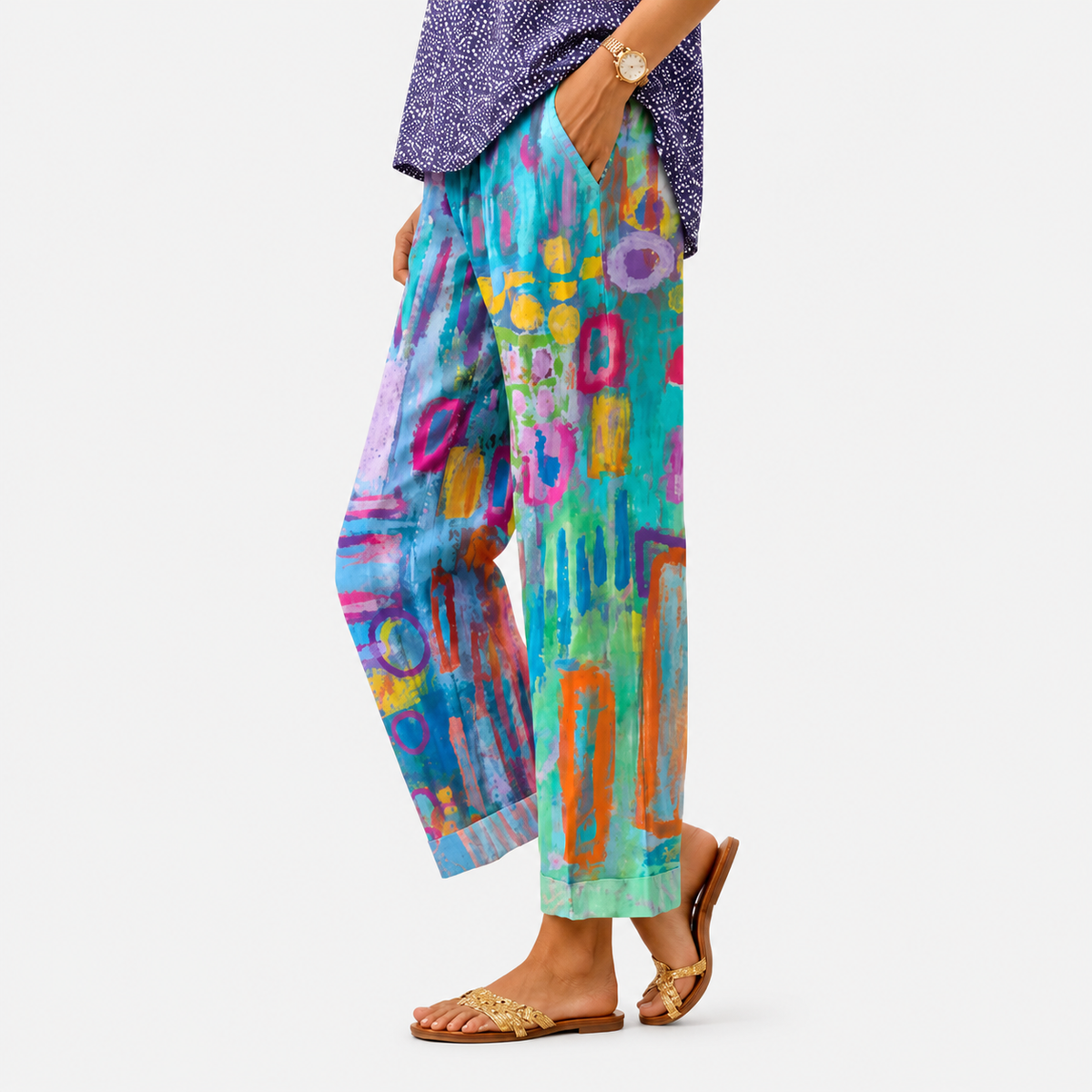 Vivid Mosaic Art Pants