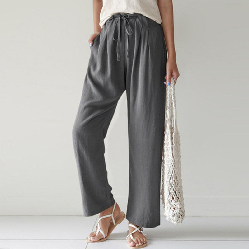 Vara - Relaxed Fit Pants with Drawstring