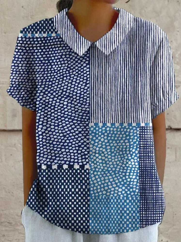 June Draped Collar Blouse