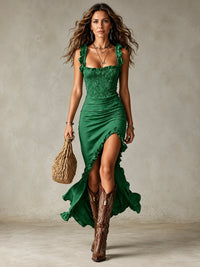 Abigail | Ruffle Trimmed Slit Hero