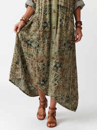 Aleta | Button Front Oversized Pocket Midi Dress Detail