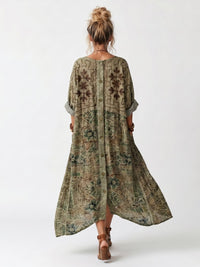 Aleta | Button Front Oversized Pocket Midi Dress Side