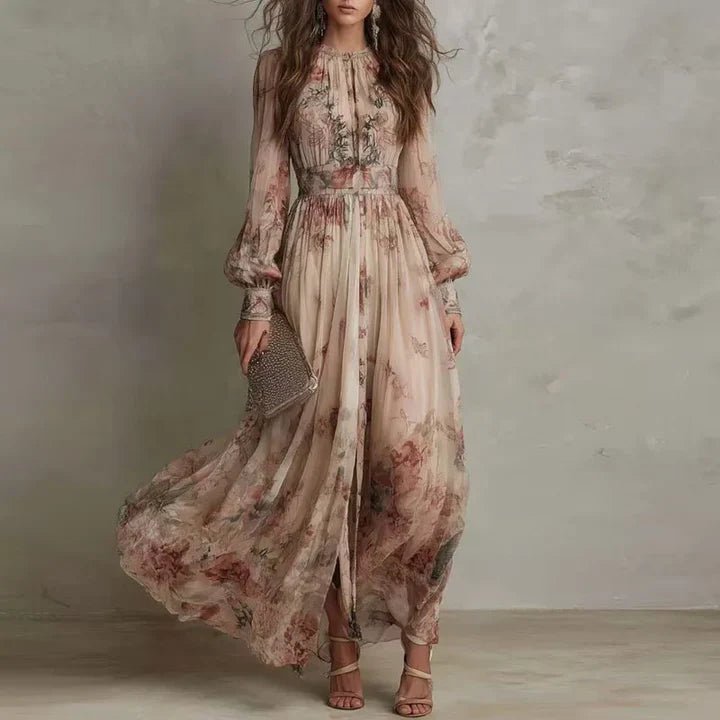 Amelia | Vintage Floral High-Waist Maxi Dress Hero