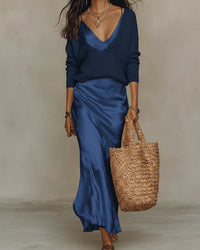 Anaïs – Elegant Satin Midi Dress Alternate