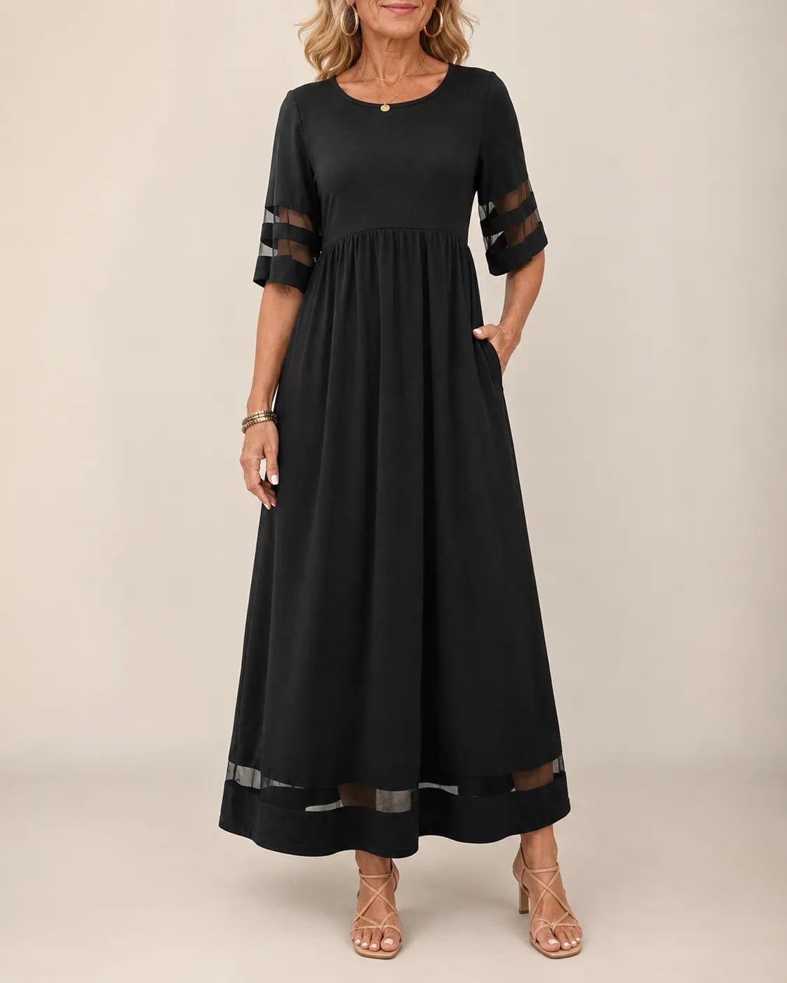 Aubrey™ – Flattering Tummy-Smoothing Midi Dress Front