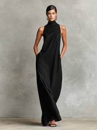 Ava | High-Neck Maxi Dress Back