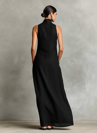 Ava | High-Neck Maxi Dress Detail