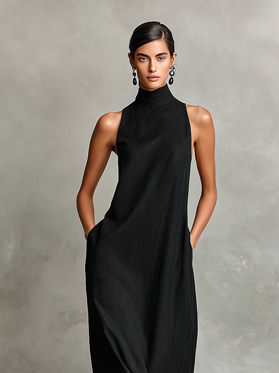 Ava | High-Neck Maxi Dress Front