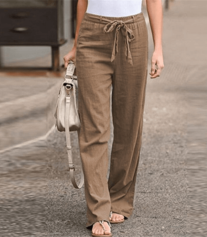 Joleen - Women's Relaxed Pants with Drawstring and Elastic Waist