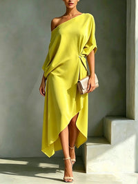 Camila | Elegant Asymmetric Midi Dress for Women Hero