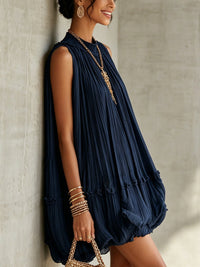 Camilla | Chiffon Mini Dress with Halter Neck and Balloon Skirt Front