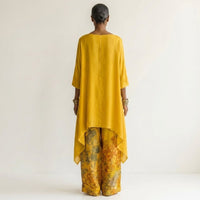 Cariola | Cotton-Silk Two-Piece Set with Asymmetric Tunic Close Up