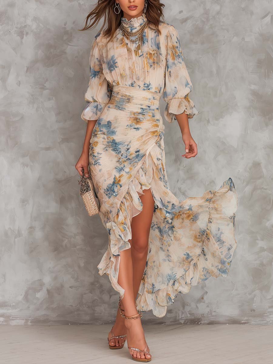 Cassia | Floral Chiffon Maxi Dress for Women Hero