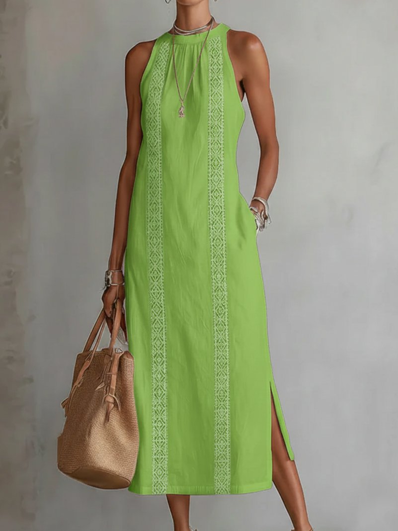 Cecile | Linen Collar Midi Back