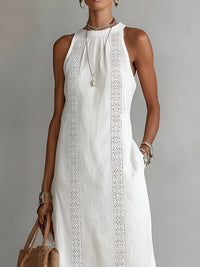 Cecile | Linen Collar Midi Detail