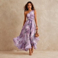 Celeste | One-Shoulder Floral Maxi Back