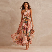 Celeste | One-Shoulder Floral Maxi Side