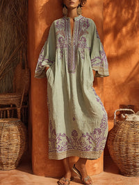Celestina - Boho Dress with Mediterranean Charm Close Up