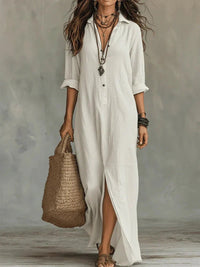 Celine™ | Black Maxi Dress with Buttons Front
