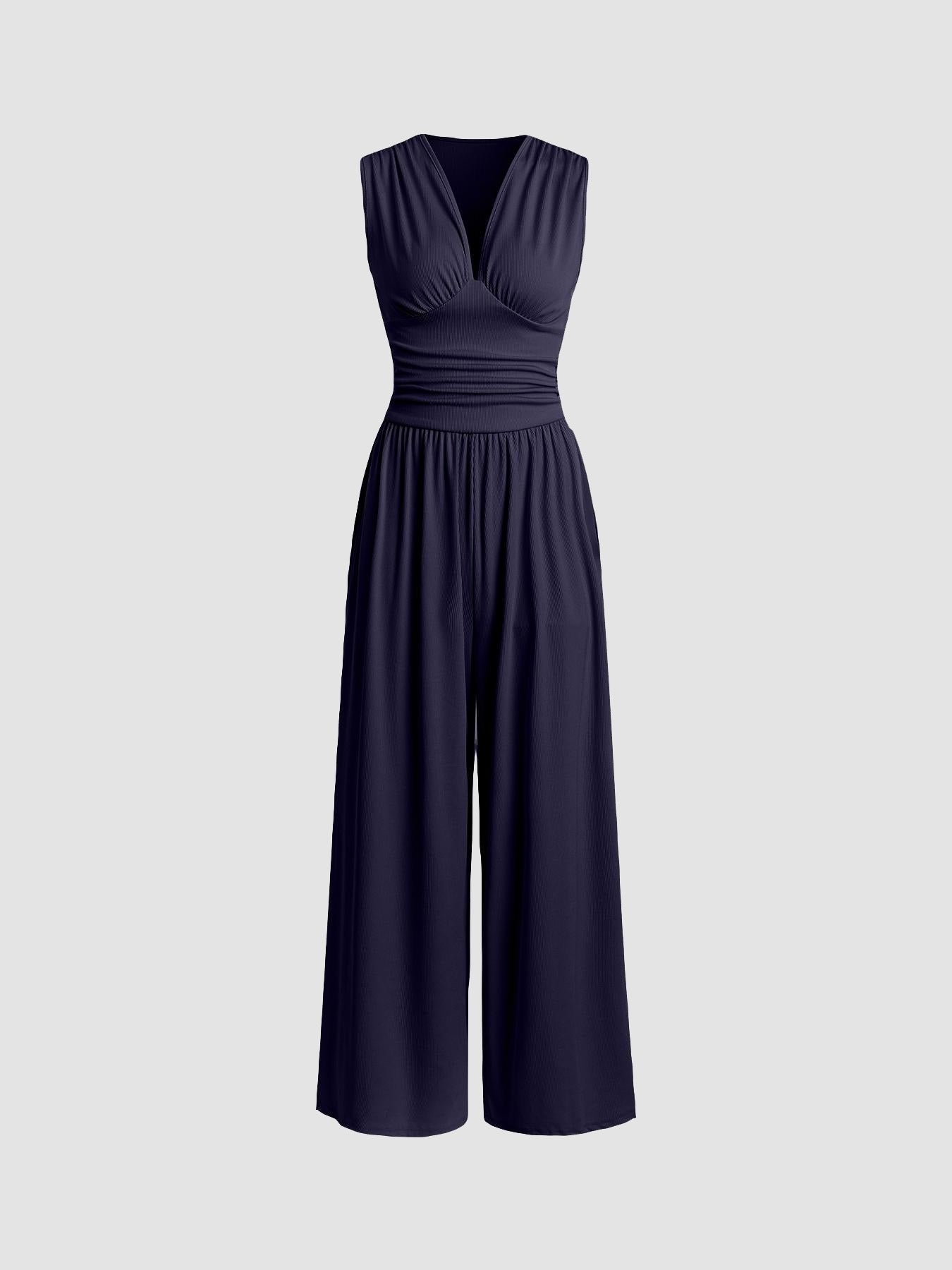 Charity – Elegant Sleeveless Wide-Leg Jumpsuit Back