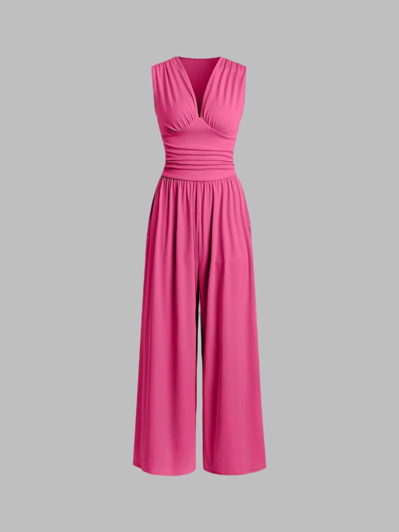 Charity – Elegant Sleeveless Wide-Leg Jumpsuit Close Up