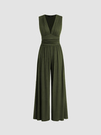 Charity – Elegant Sleeveless Wide-Leg Jumpsuit Detail