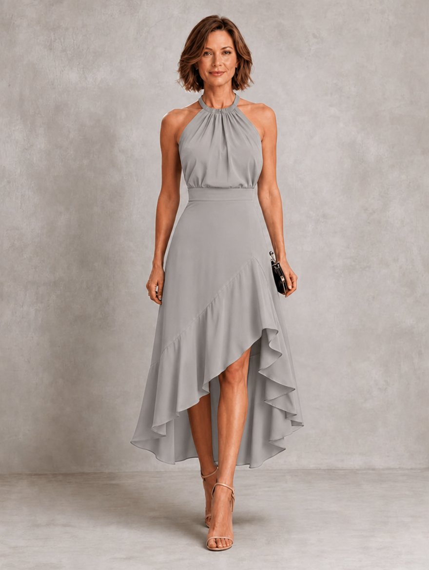 Chloe | Halter Ruffle Hem Detail