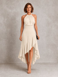 Chloe | Halter Ruffle Hem Front