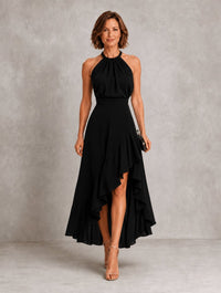 Chloe | Halter Ruffle Hem Side