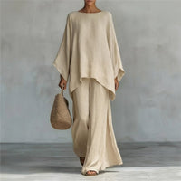 Christine | Two-Piece Set with Long Sleeves and Wide Pants Detail