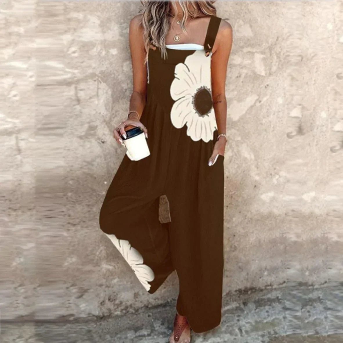 Comfortable Printed Overalls Full