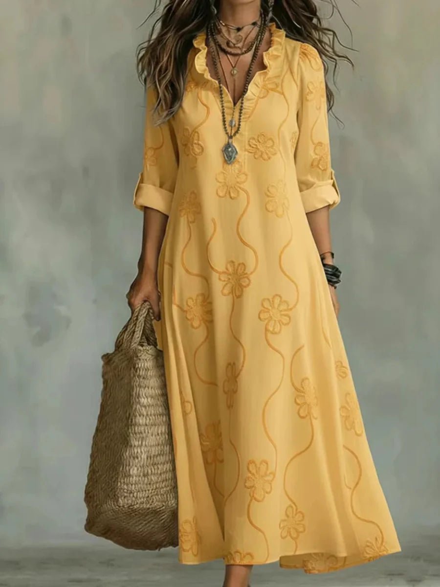 Daisy | Embroidered Maxi Dress Detail