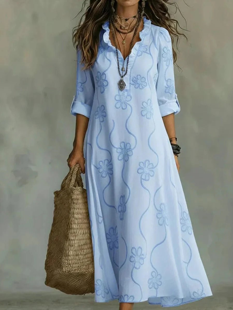 Daisy | Embroidered Maxi Dress Side
