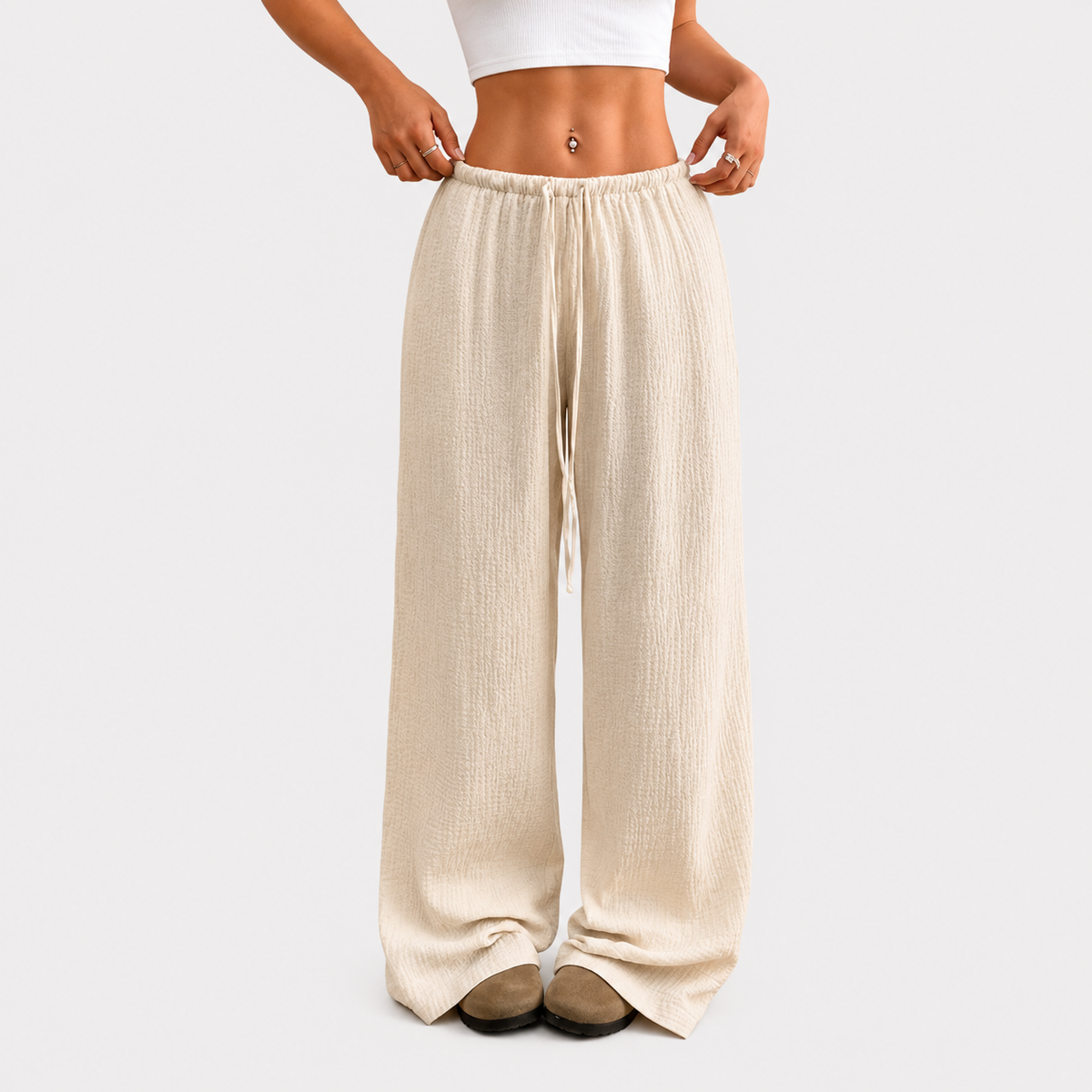 Natural Ease Wide-Leg Pants
