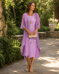 Eleanor | Elegant Chiffon Two-Piece Dress Back