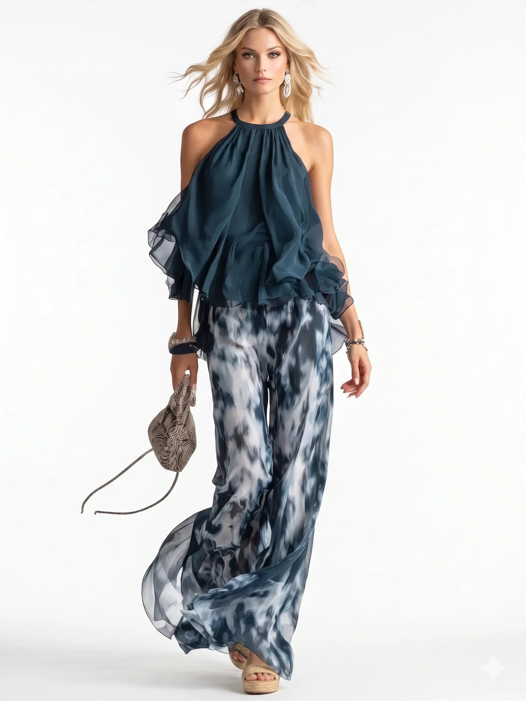 Elegant two-piece chiffon set Hero