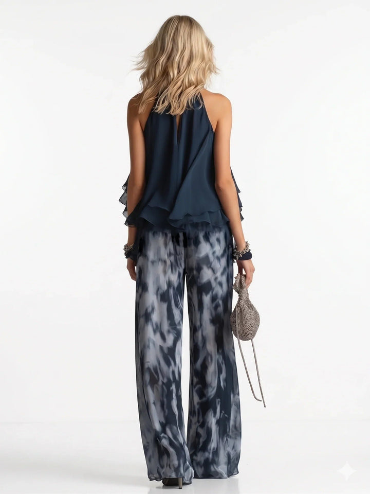 Elegant two-piece chiffon set Side