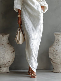 Elise™ | Elegant Asymmetrical Maxi Dress Detail
