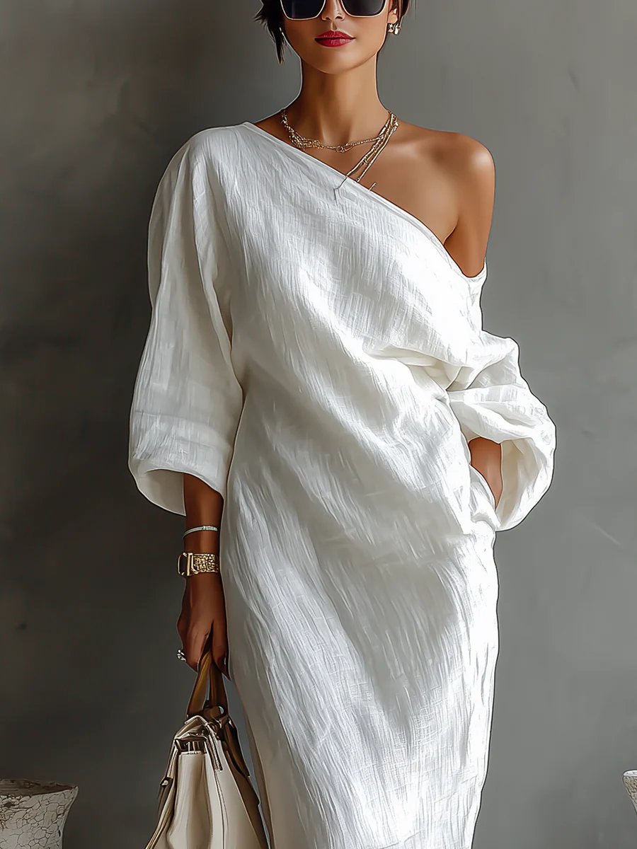 Elise™ | Elegant Asymmetrical Maxi Dress Front