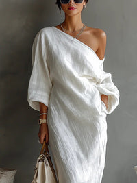 Elise™ | Elegant Asymmetrical Maxi Dress Front