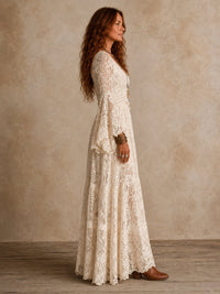 Emily | Vintage Silhouette Maxi Dress for Women Front